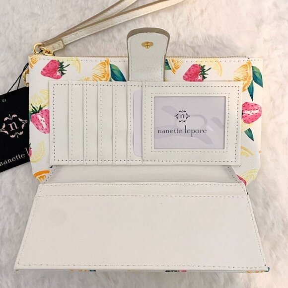 Nanette Lepore Juicy Fruit Print Large Wristlet Wallet ID Phone Case Bag NWT - Picture 6 of 9
